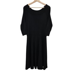Lauren Ralph Lauren Black 100% Merino Wool Sweater Dress